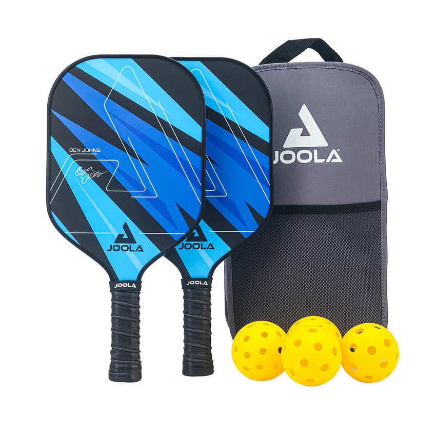 joola ben johns blue lightning pickleball paddle set