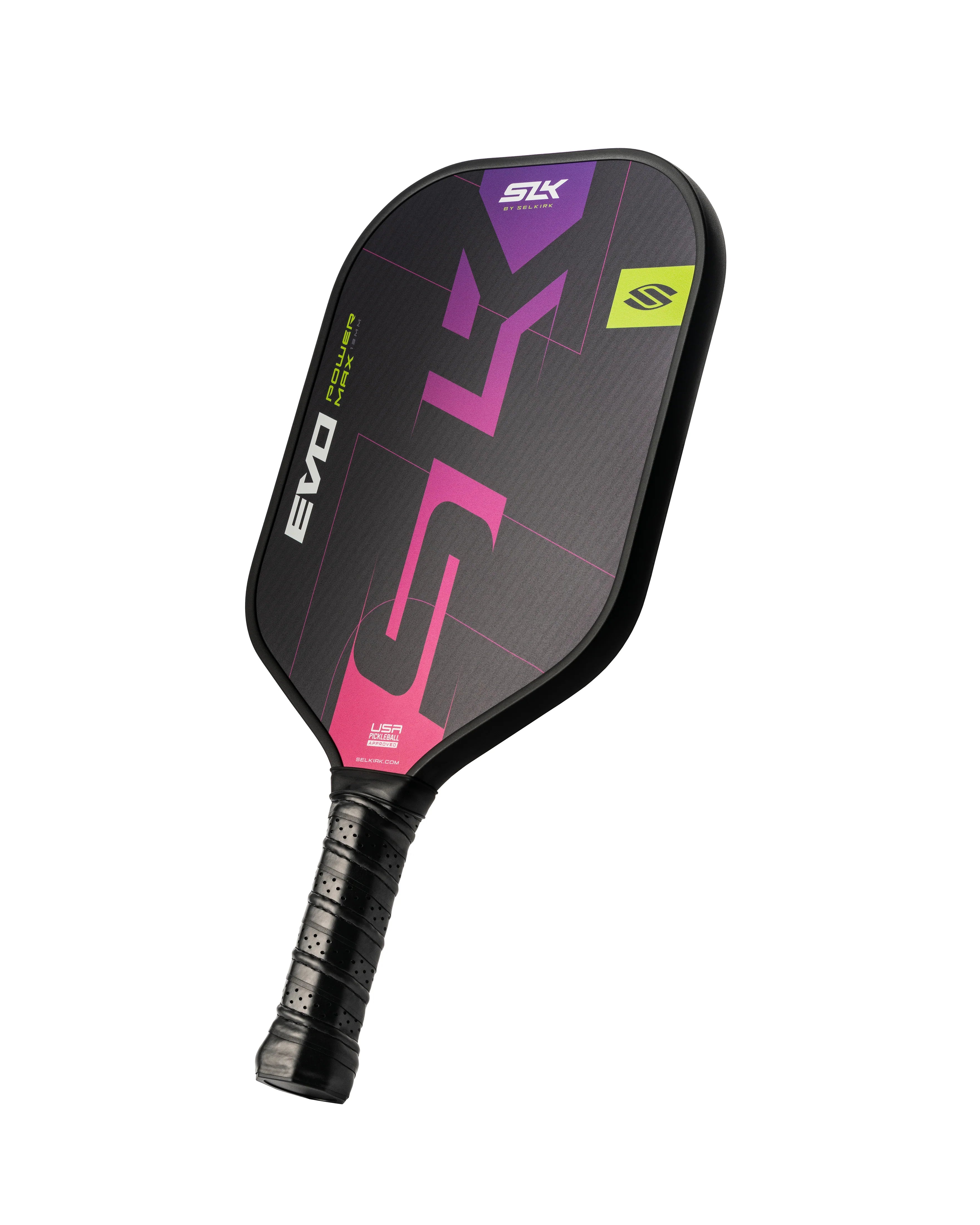 selkirk evo power max pickleball paddle -slanted to right